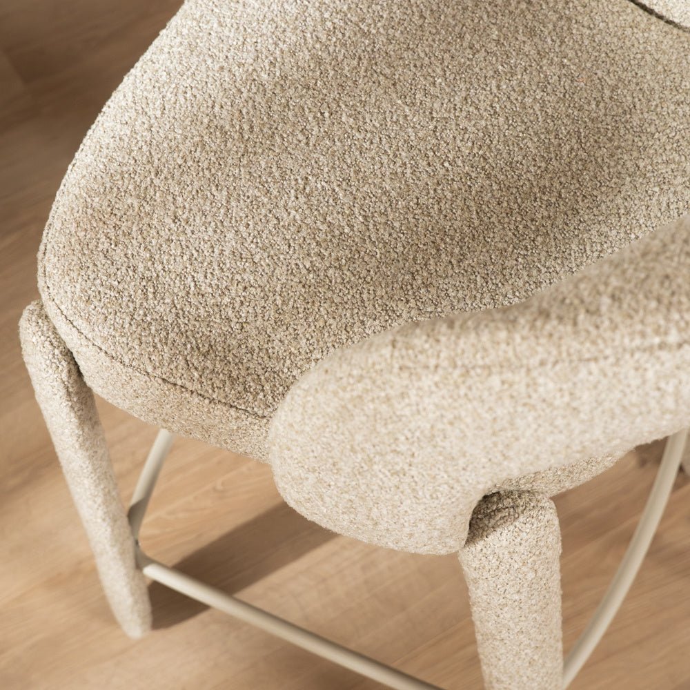 Barkruk June bouclé taupe 70 cm Bouclé