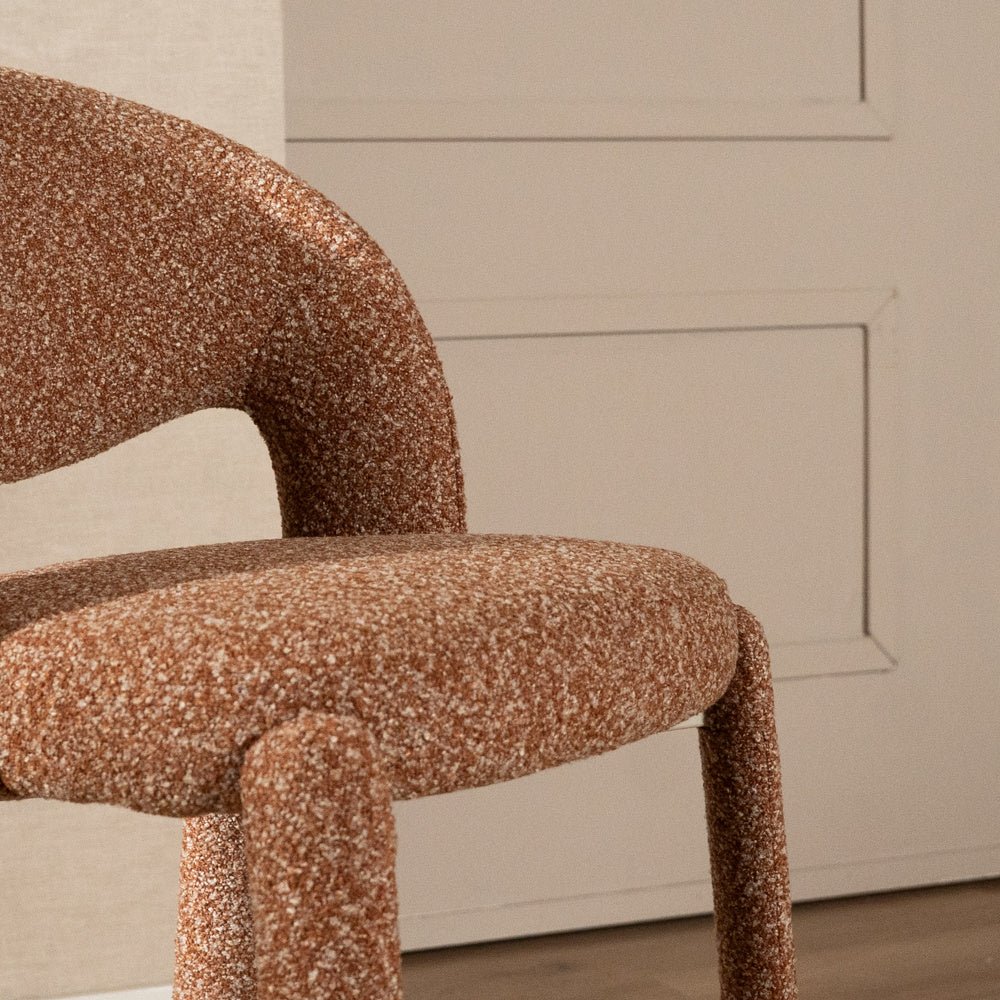 Barkruk June bouclé terracotta 70 cm Bouclé