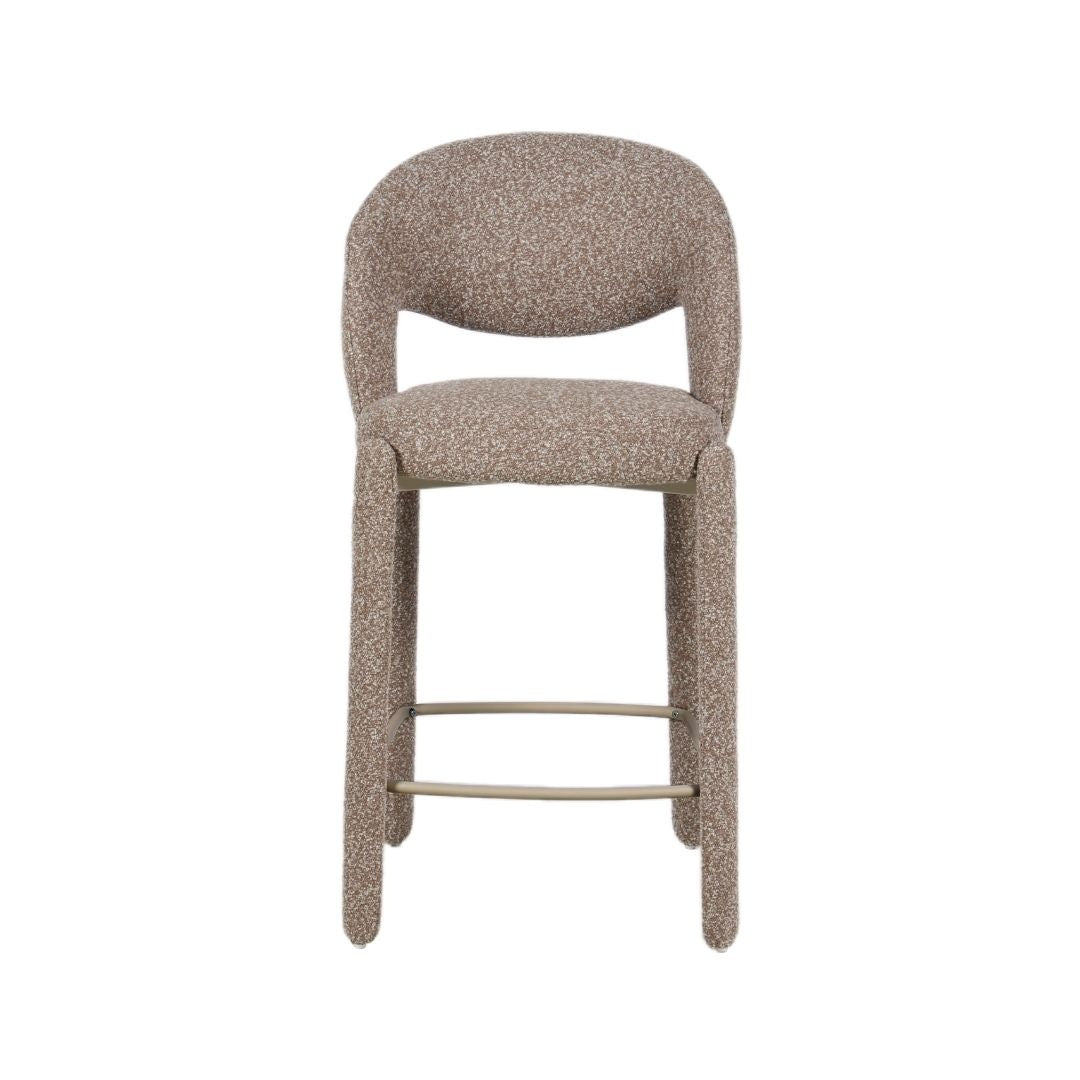 Barkruk June bouclé bruin 70 cm Bouclé