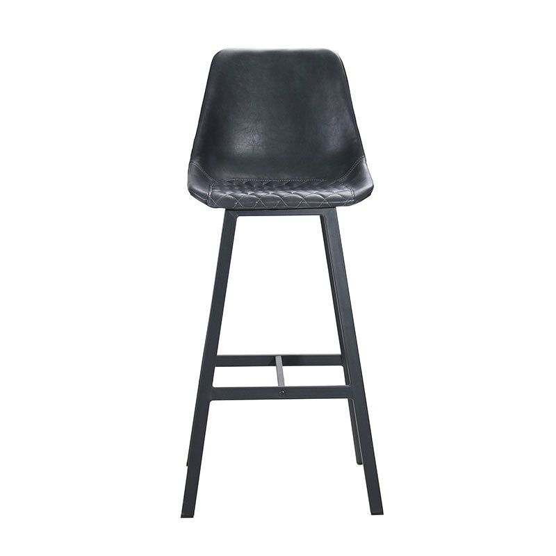 Industrial bar stool Lauren anthracite PU leather 76 cm - image 6
