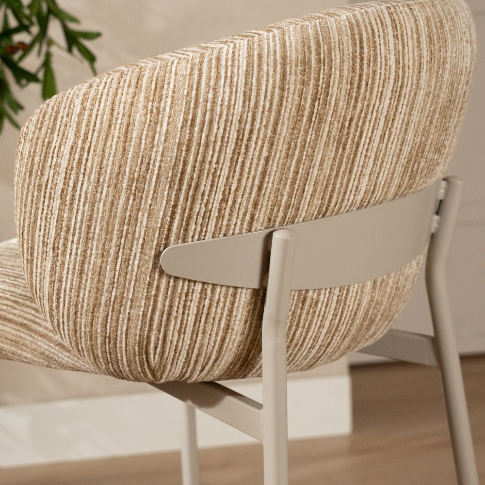 Barkruk Milo chenille beige/taupe 70 cm Textiel