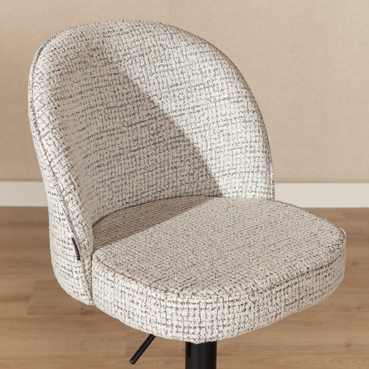 Bar stool Odin mixed fabric off white/black 63-83 cm mixed 48 cm wide