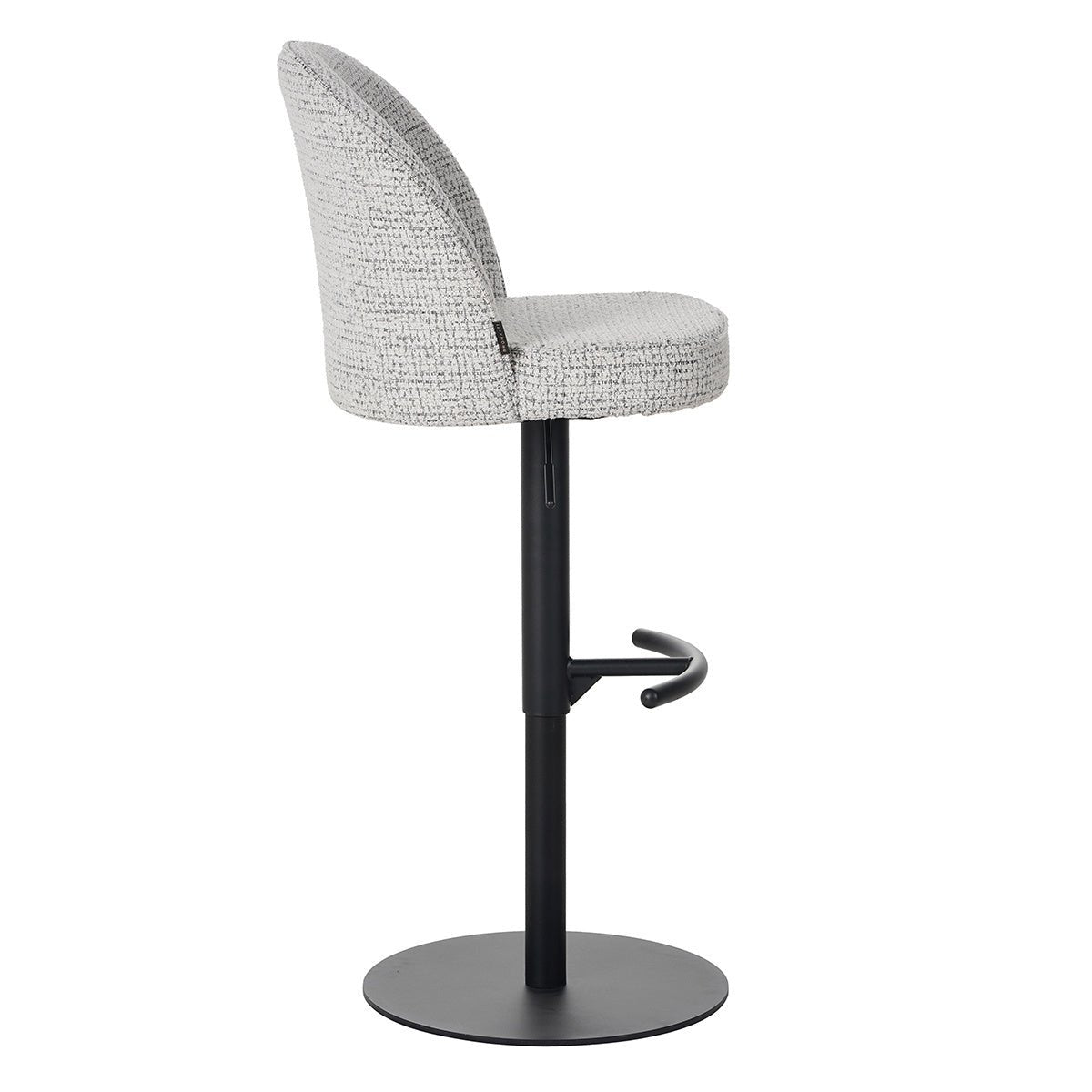 Bar stool Odin mixed fabric off white/black 63-83 cm mixed 48 cm wide