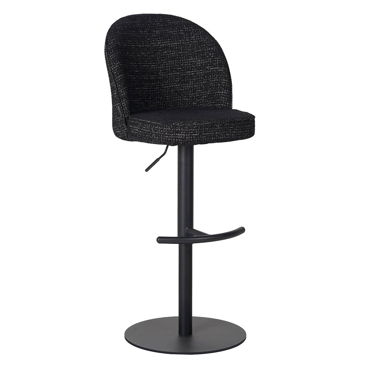 Bar stool Odin mottled fabric black 63-83 cm mottled 48 cm wide