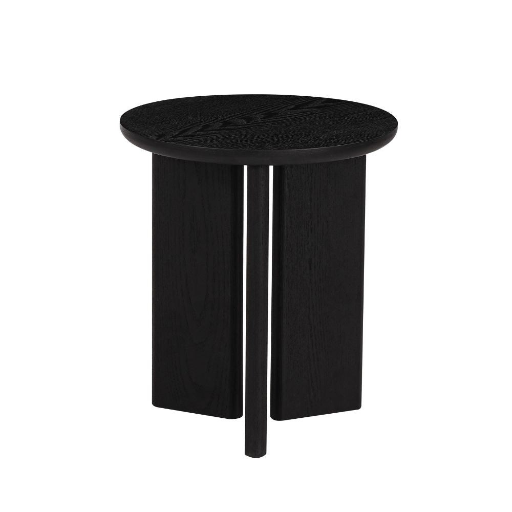 Bijzettafel Aya ø40 cm zwart Eikenfineer