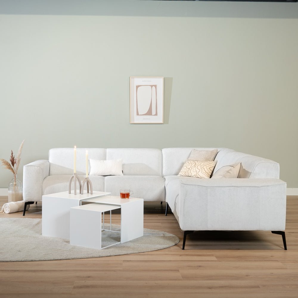 Side table Bianca metal white 37 cm high Powder-coated metal