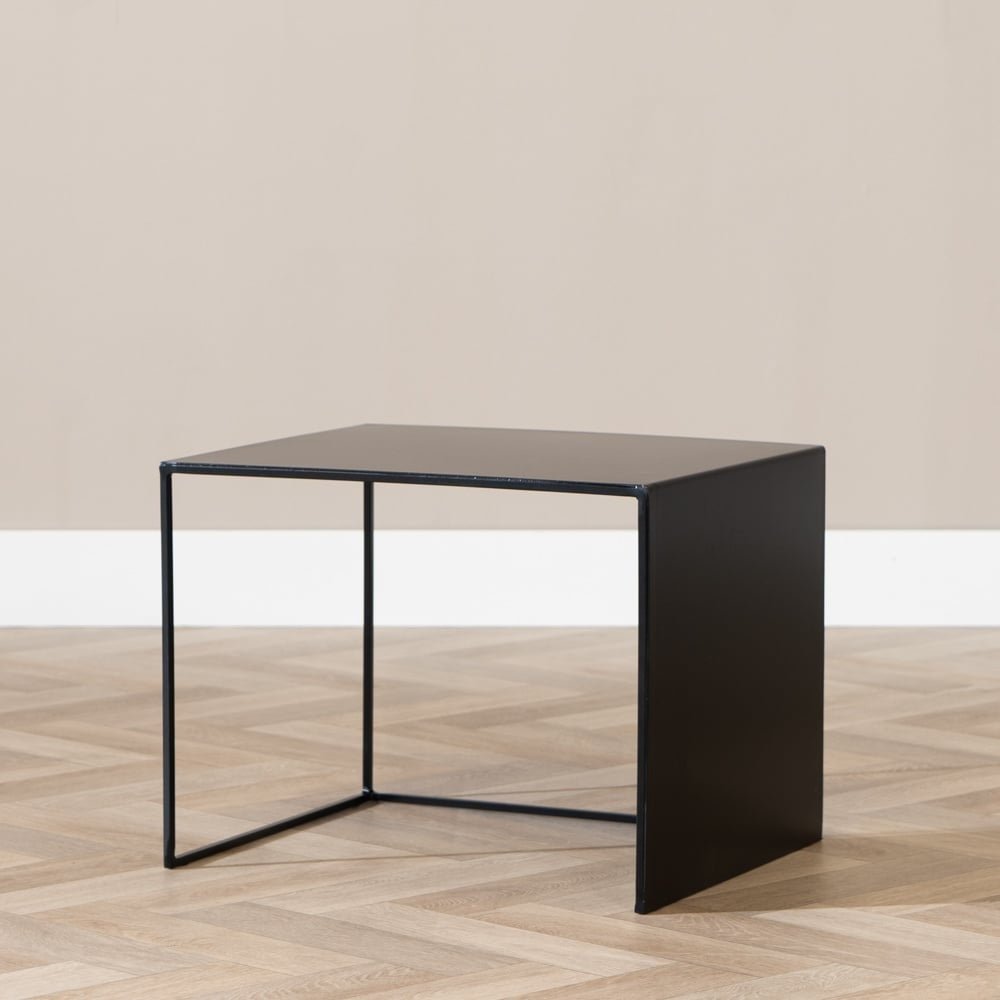 Side table Bianca metal black 37 cm high Powder-coated metal