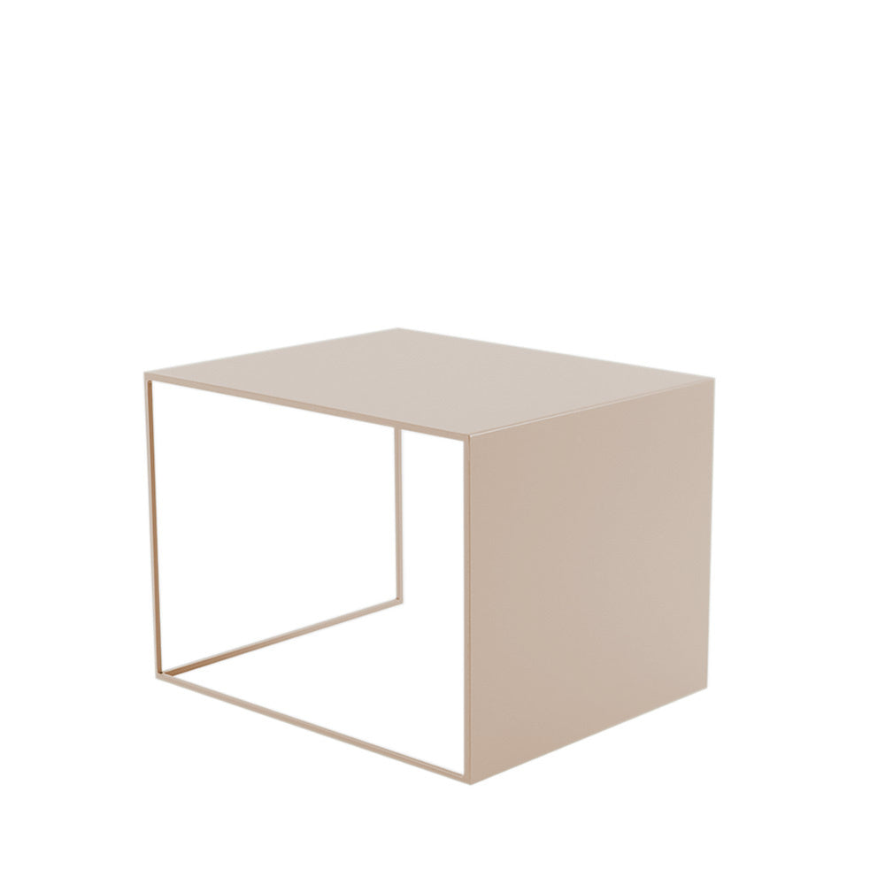 Side table Gianni metal taupe 40 cm high Powder-coated metal