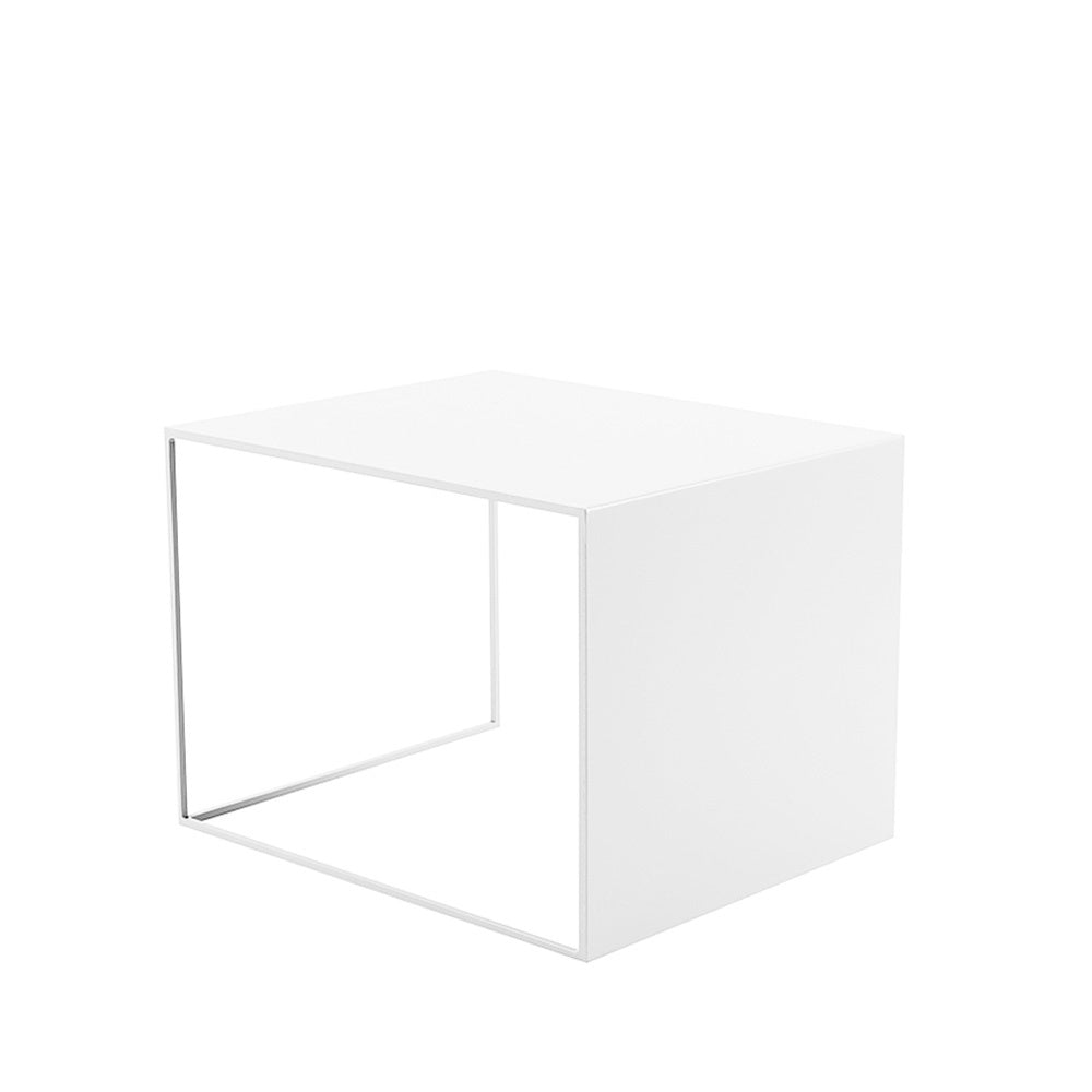 Side table Gianni metal white 40 cm high Powder-coated metal