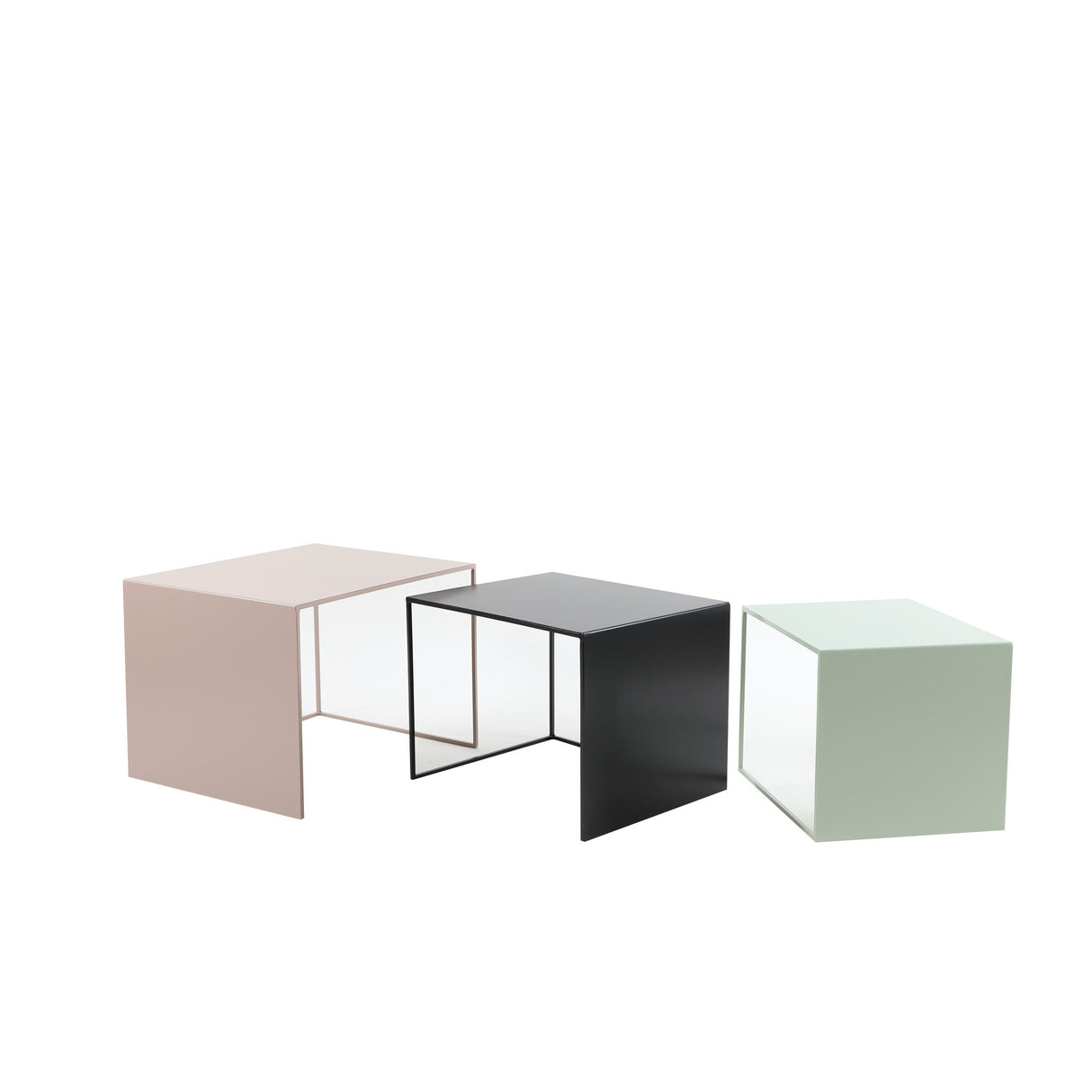 Side table Gianni metal black 40 cm high Powder-coated metal