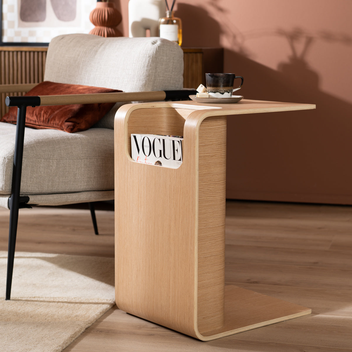 Side table/coffee table Isla natural oak Oak veneer