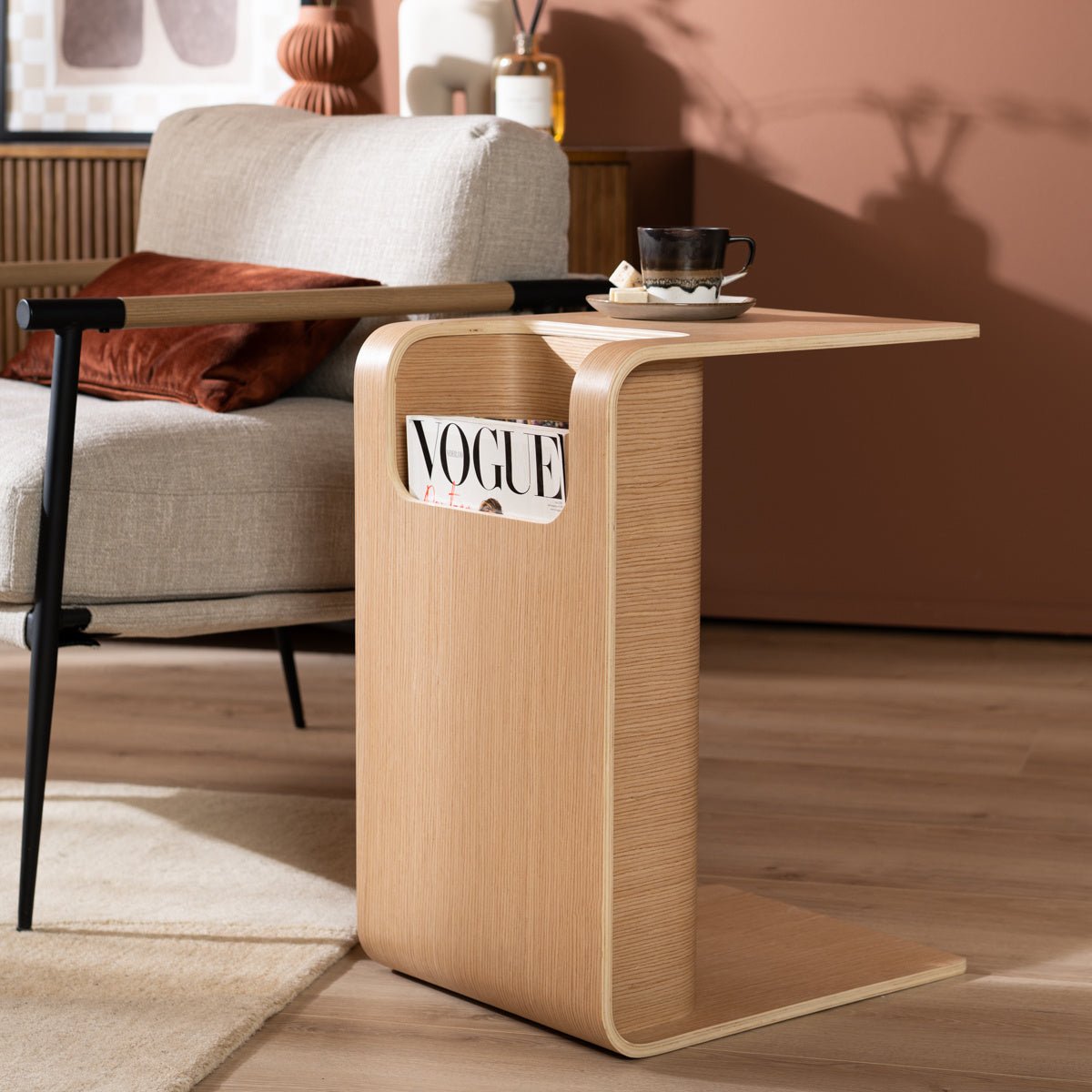 Side table/coffee table Isla natural oak Oak veneer