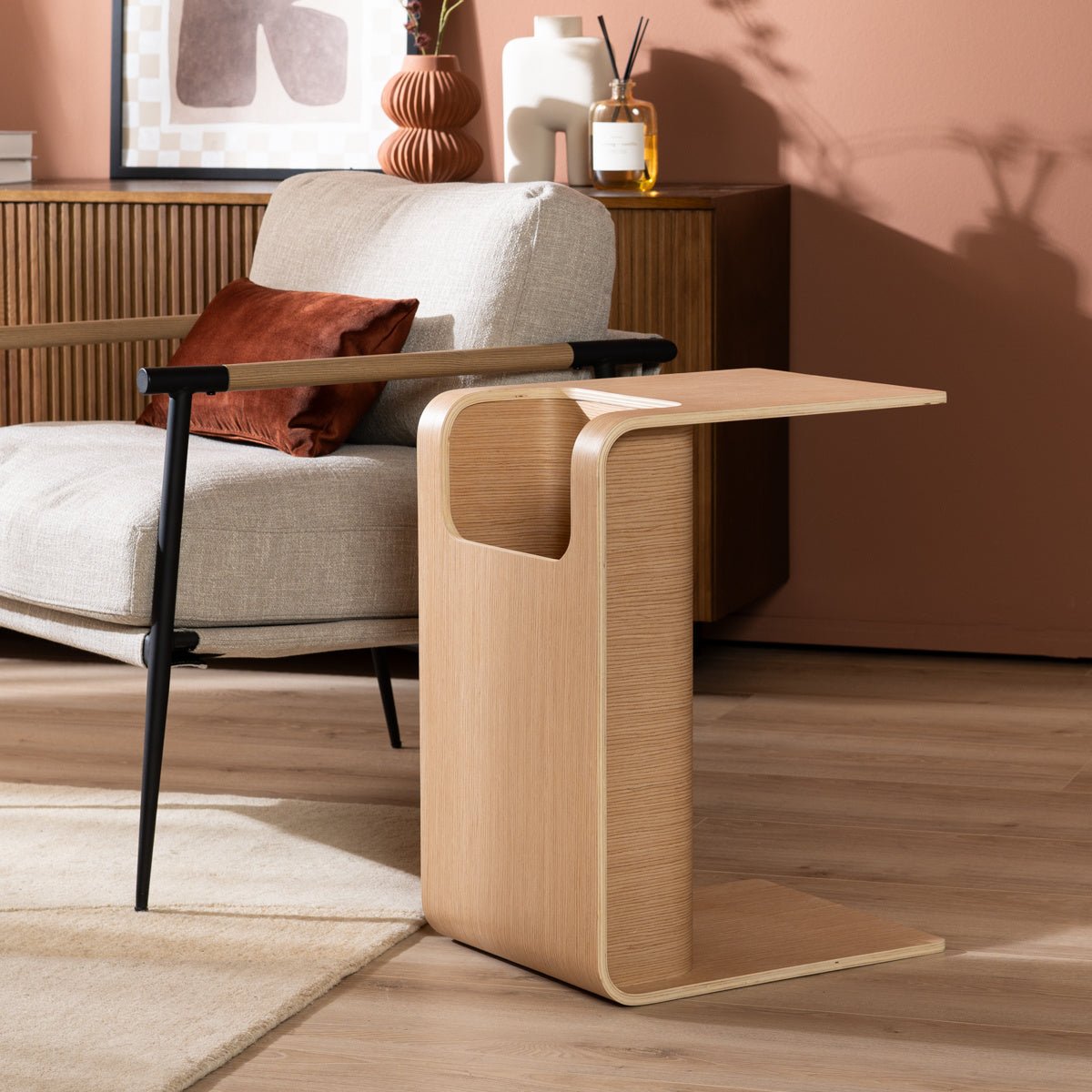 Side table/coffee table Isla natural oak Oak veneer