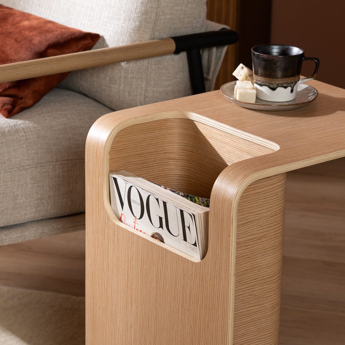 Side table/coffee table Isla natural oak Oak veneer