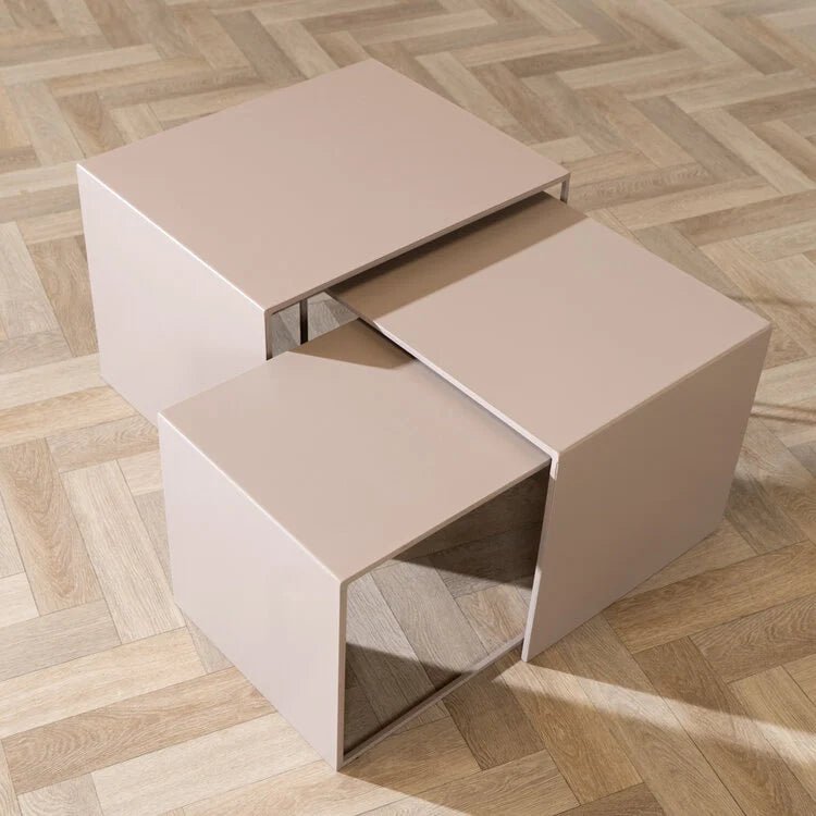 Coffee tables - Side table Lucia metal taupe 34 cm high Powder-coated metal -Dimehouse