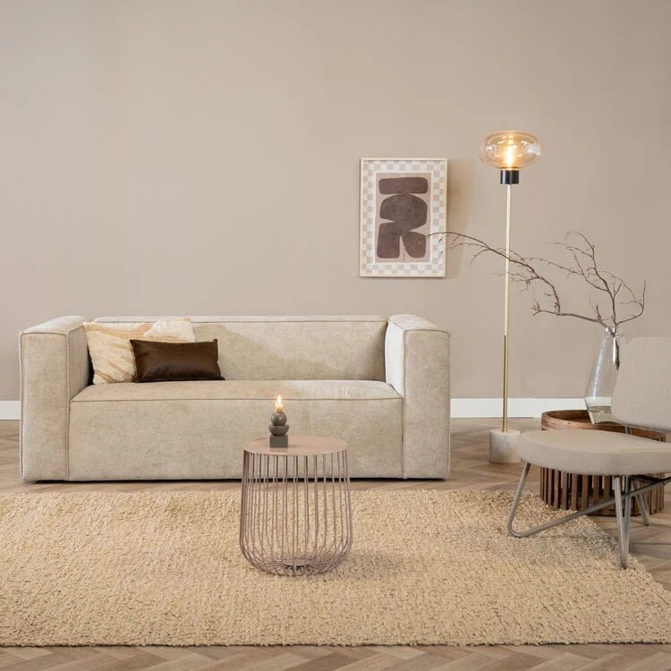 Coffee tables-Coffee table Tygo metal taupe Powder coated metal-Dimehouse