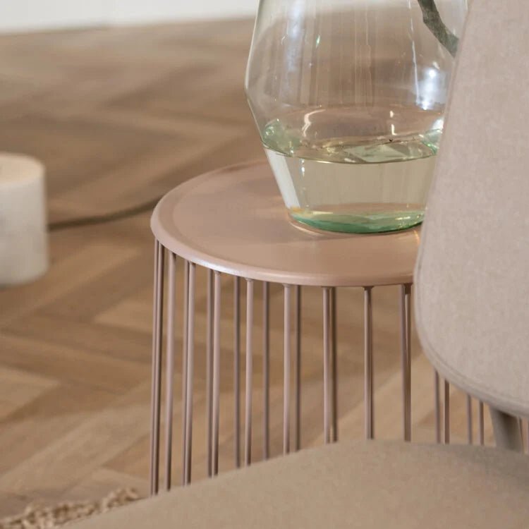 Coffee tables-Coffee table Tygo metal taupe Powder coated metal-Dimehouse