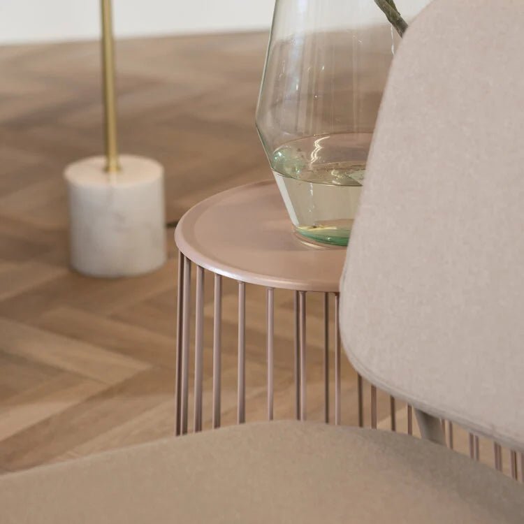 Coffee tables-Coffee table Tygo metal taupe Powder coated metal-Dimehouse