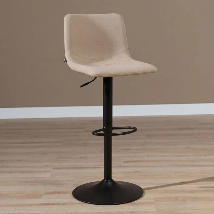 Bar stools-Scandinavian bar stool Eva swivel recycled fabric taupe 60-76 cm Recycled polyester 45 cm wide-Dimehouse