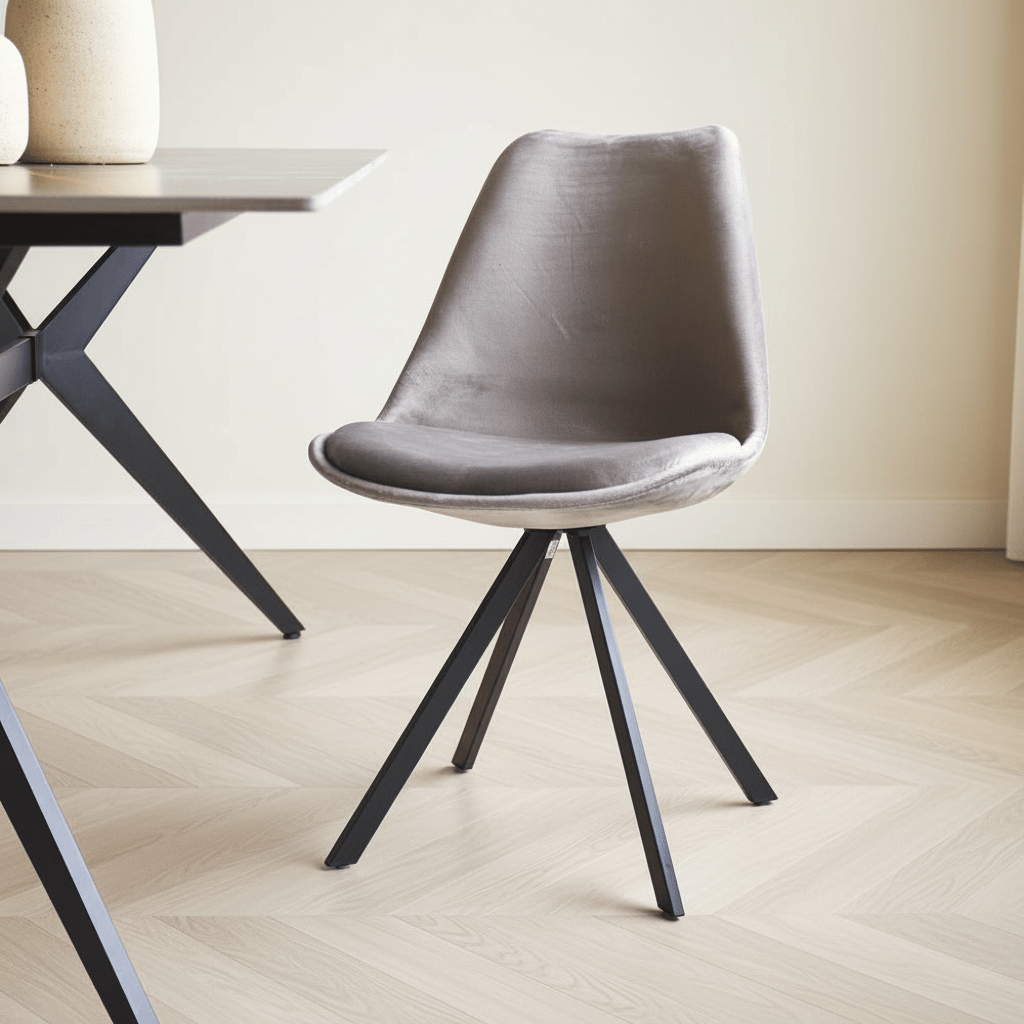 Dining Chair Jace Velvet Grey - Without Armrests