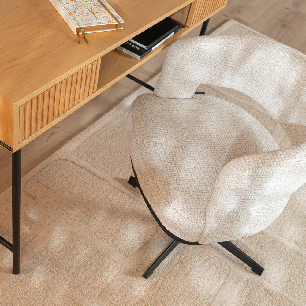 Swivel armchair Gino mottled fabric beige - image 9