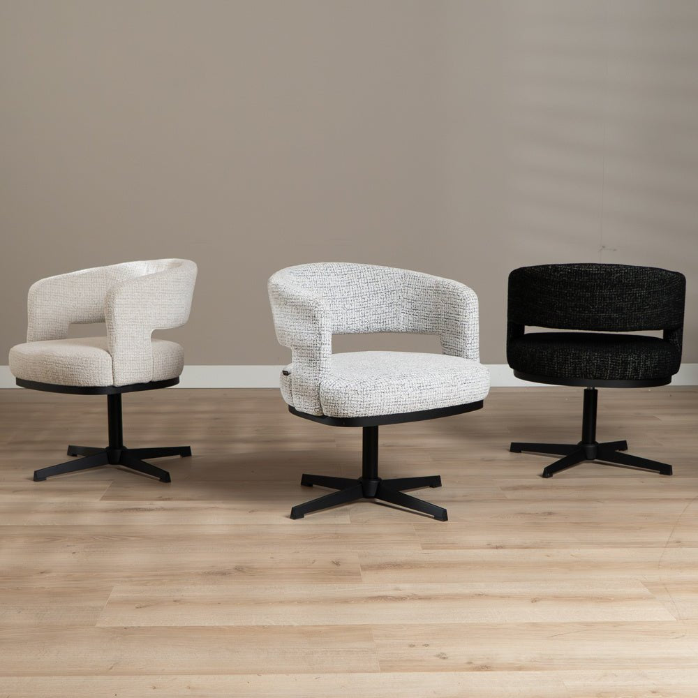 Swivel armchair Gino mottled fabric beige - image 3