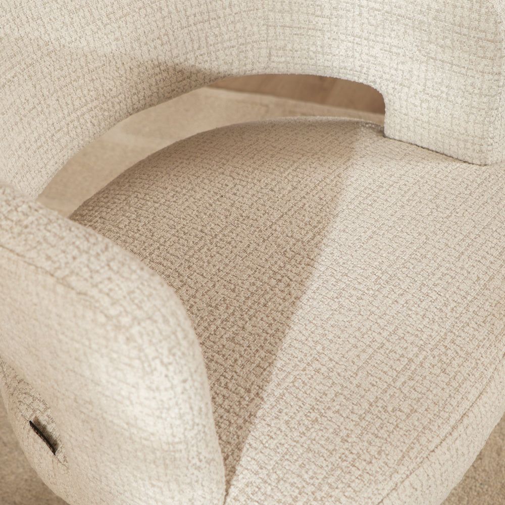 Swivel armchair Gino mottled fabric beige - image 7