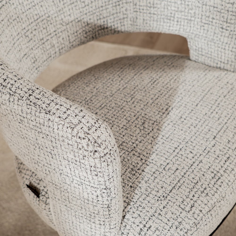 Swivel armchair Gino mixed fabric off white/black - image 8