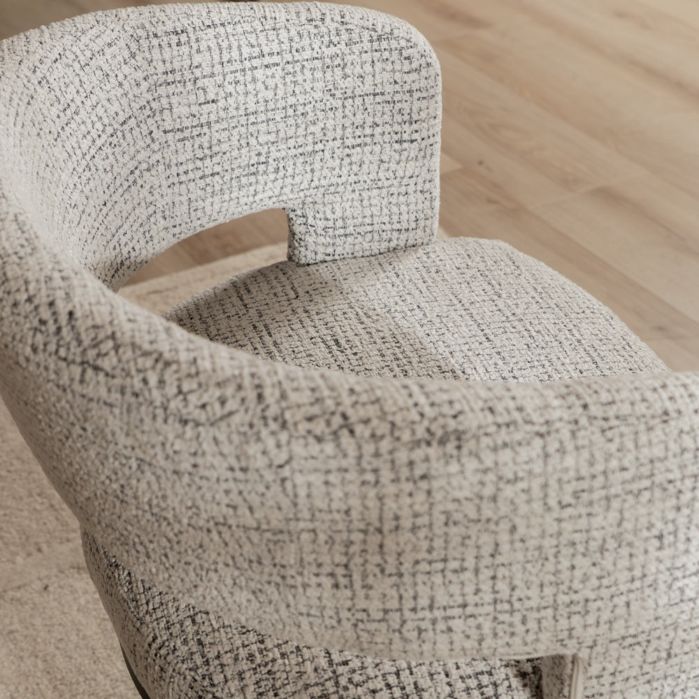 Swivel armchair Gino mixed fabric off white/black - image 6