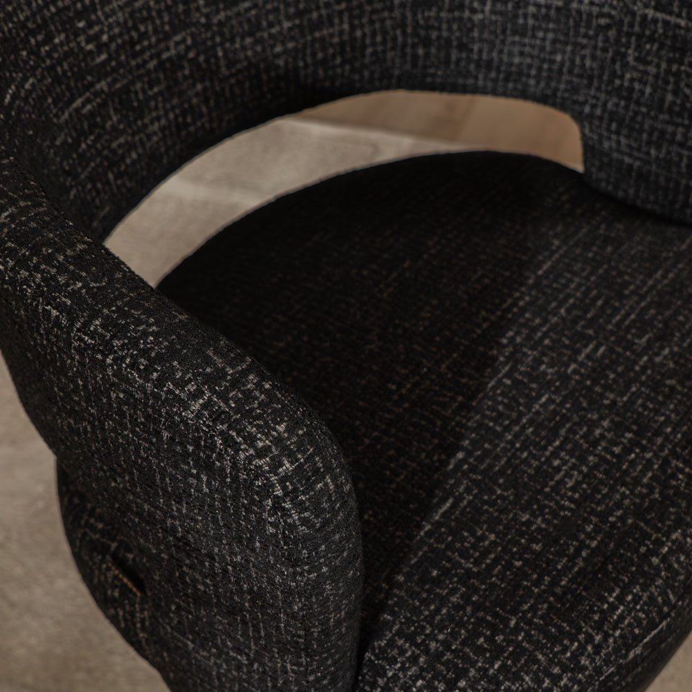 Gino swivel armchair black mixed fabric - image 8