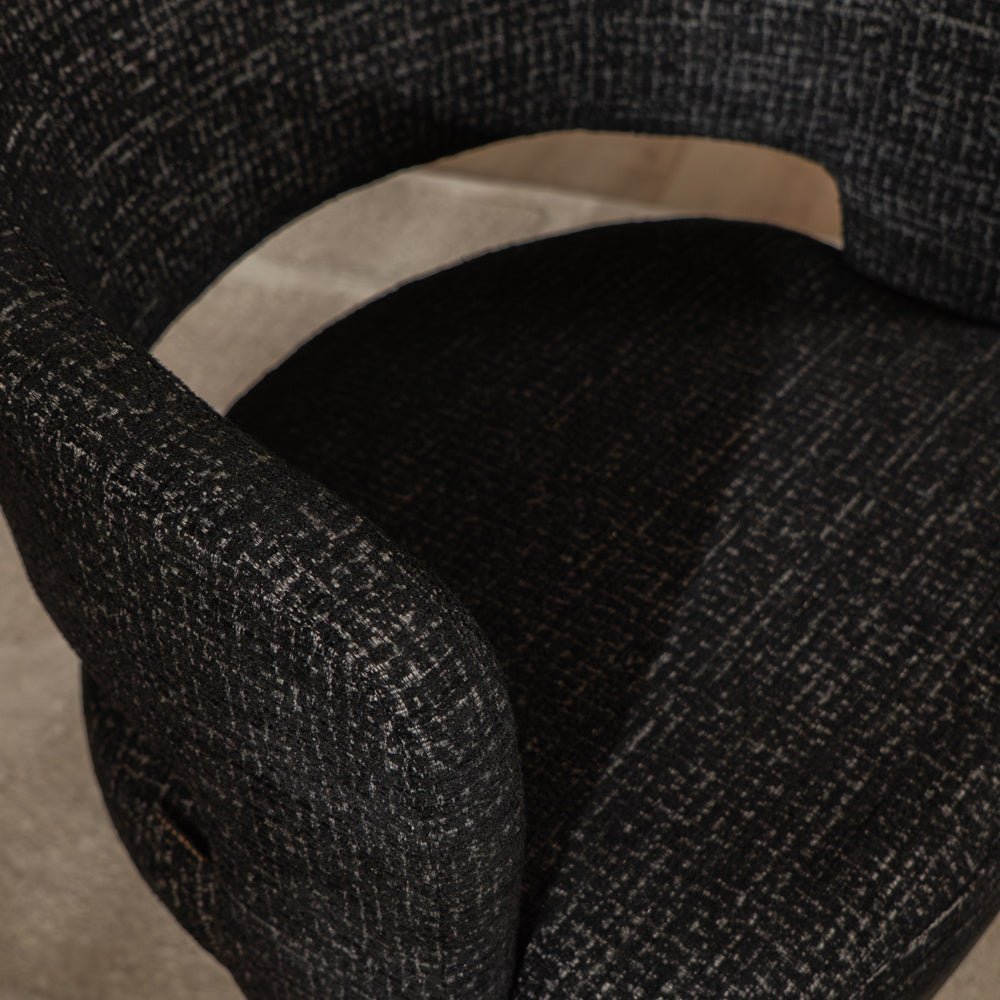 Gino swivel armchair black mixed fabric - image 8