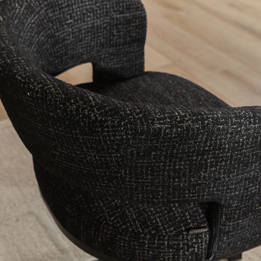 Swivel armchair Gino mixed fabric black - image 7