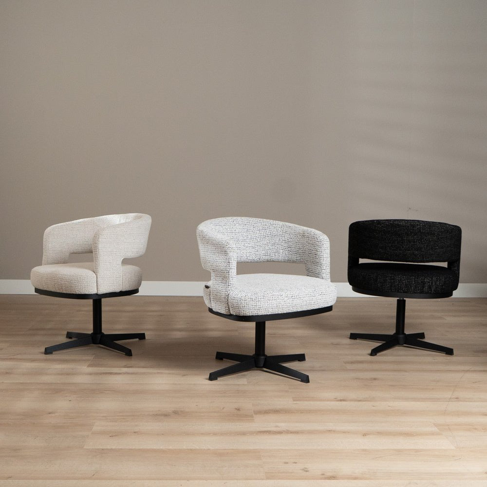 Gino swivel armchair black mixed fabric - image 10