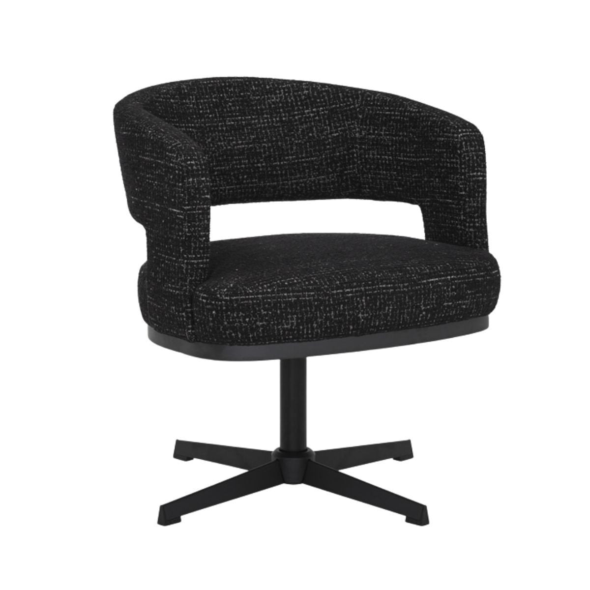 Gino swivel armchair black mixed fabric - image 11