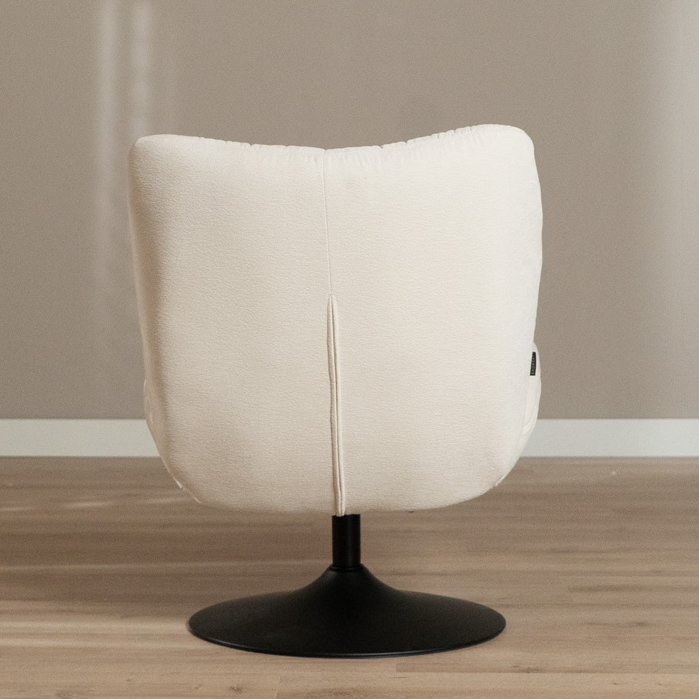Swivel armchair Lise chenille off white - image 5