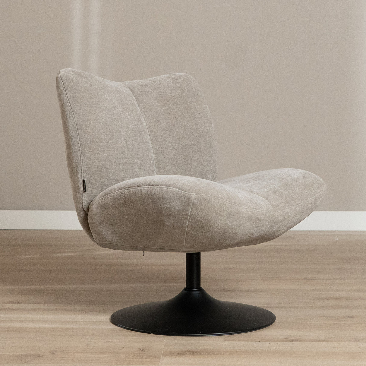 Lise chenille taupe swivel armchair - image 1