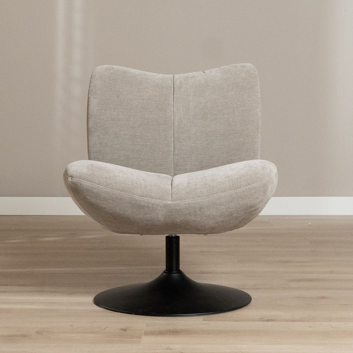 Lise chenille taupe swivel armchair - image 2