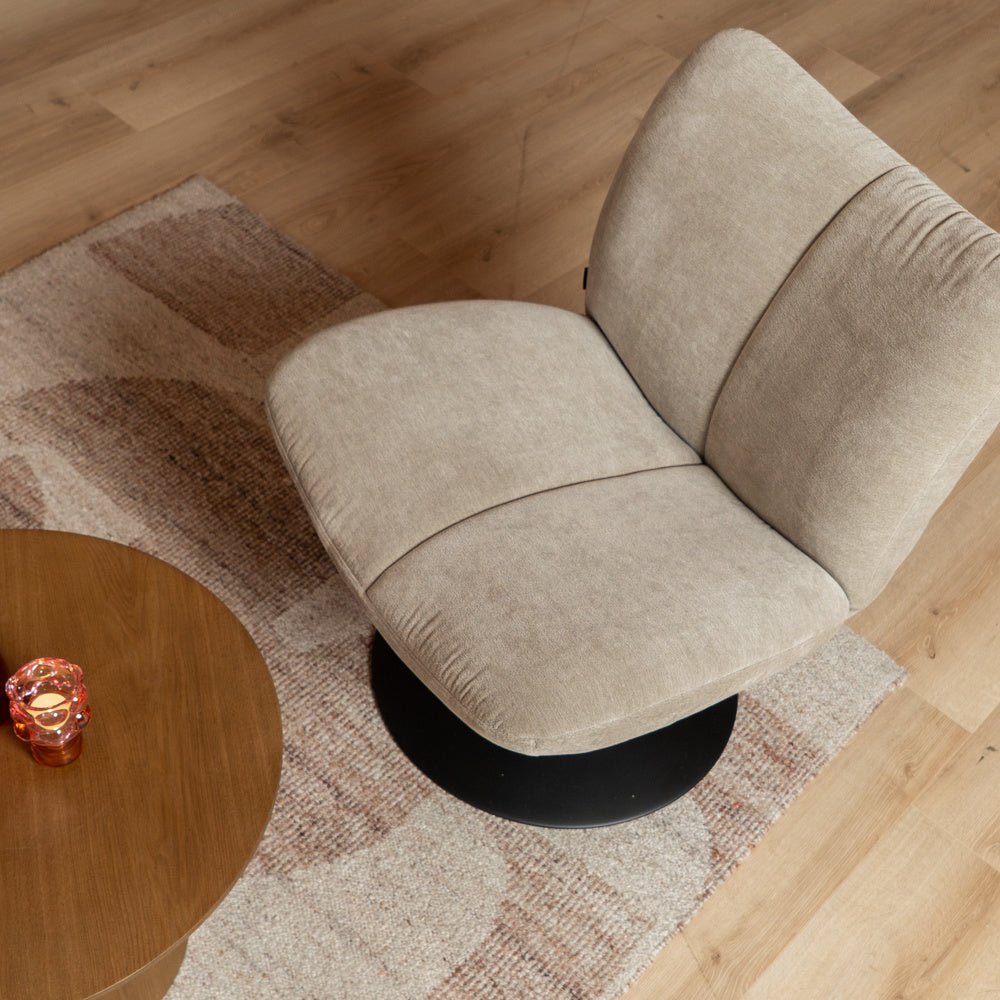 Swivel armchair Lise chenille taupe - image 9