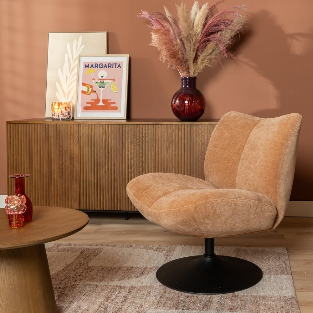 Swivel armchair Lise chenille terracotta - image 3