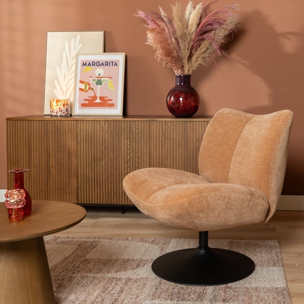 Swivel armchair Lise chenille terracotta - image 3