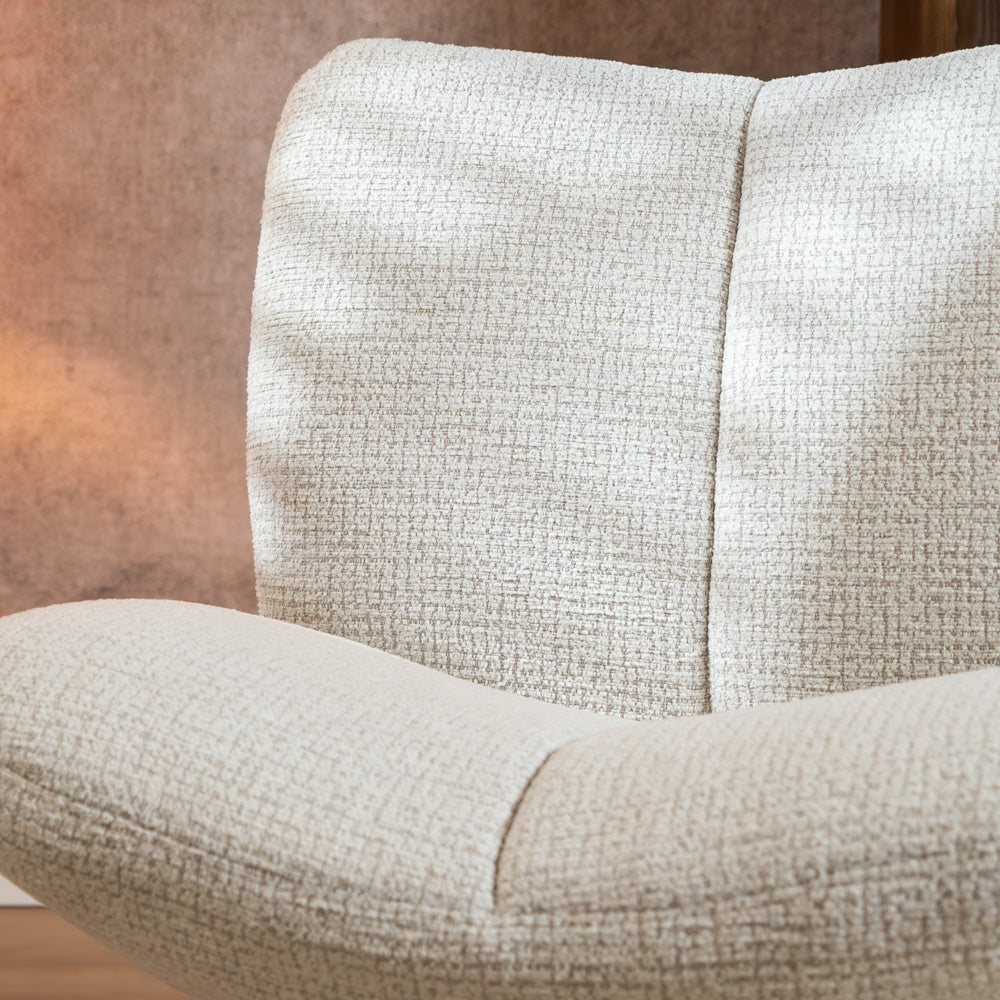 Swivel armchair Moira mottled fabric beige - image 8