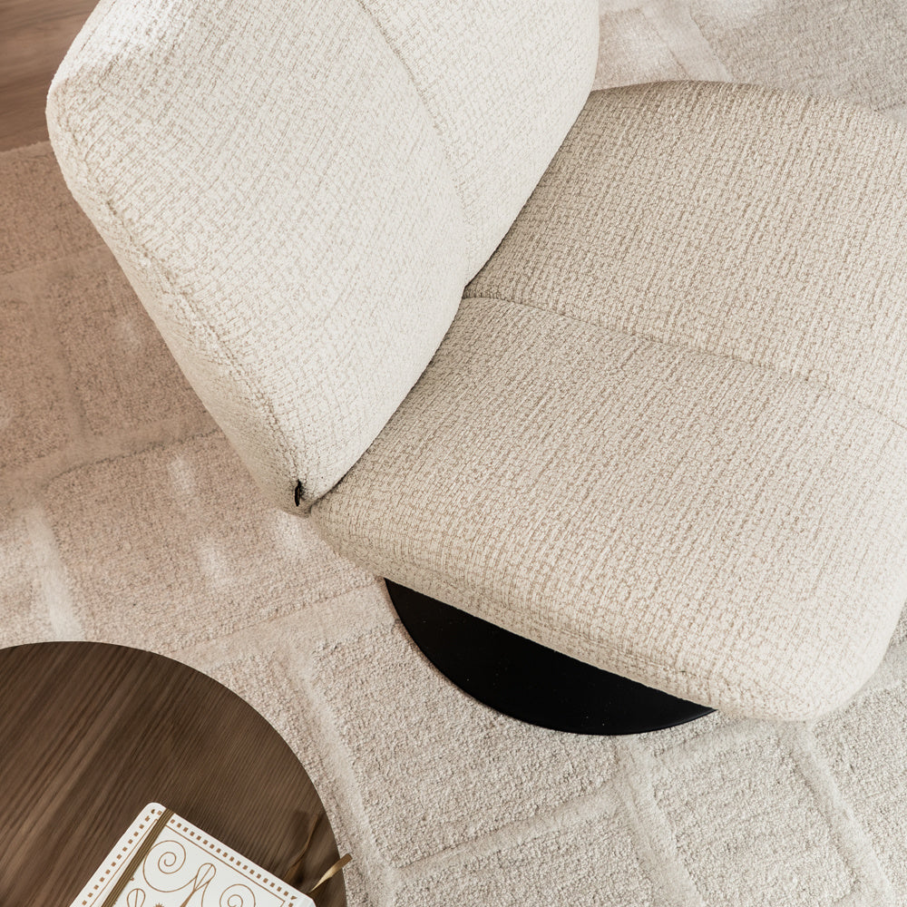 Swivel armchair Moira mottled fabric beige - image 3