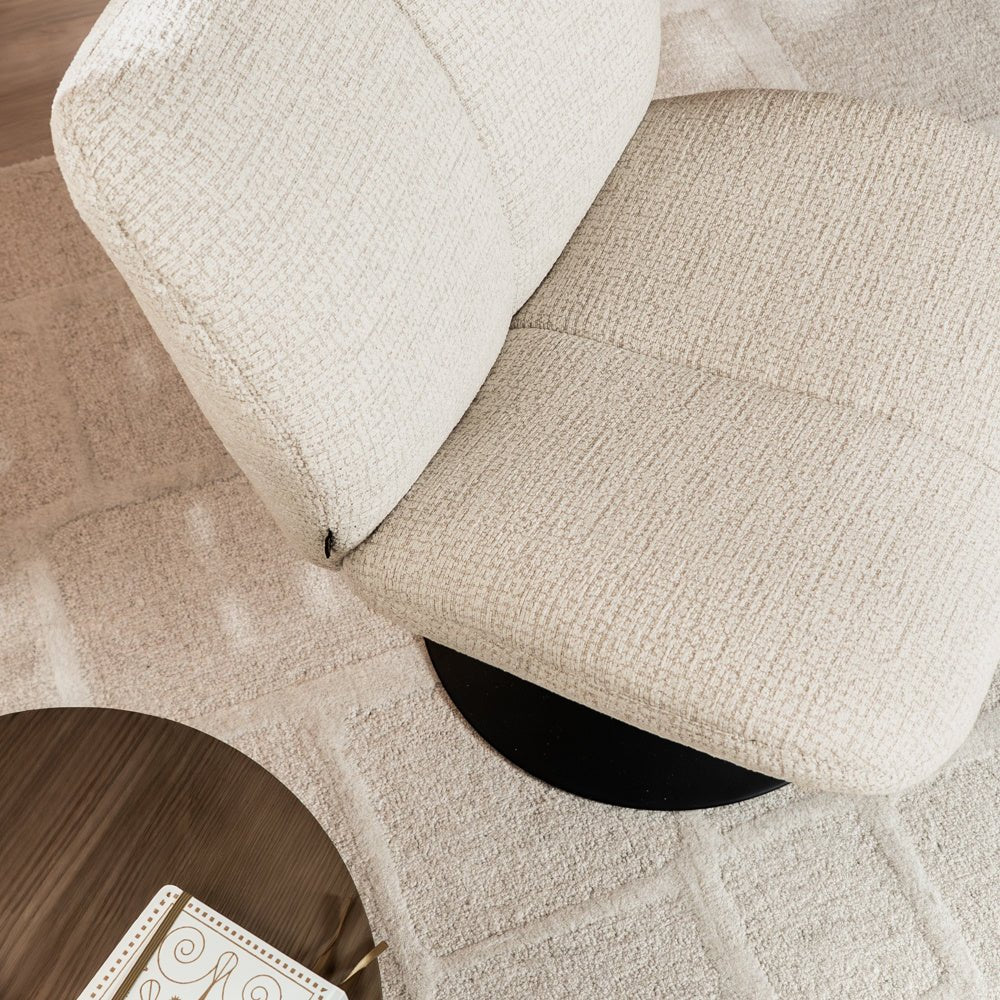 Swivel armchair Moira mottled fabric beige - image 3