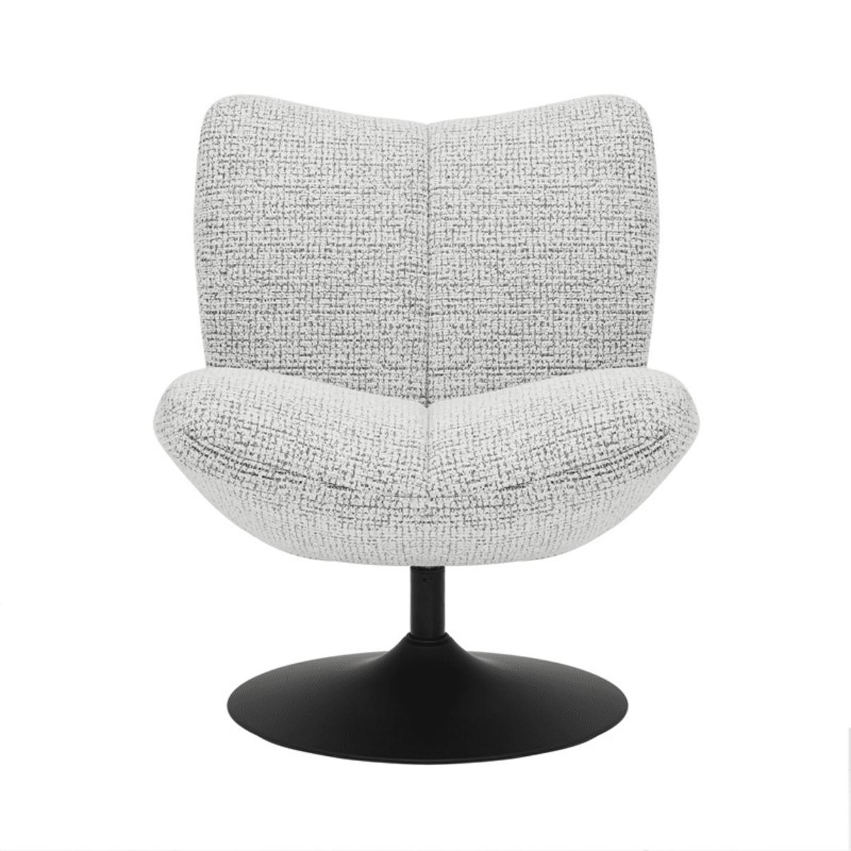 Swivel armchair Moira mixed fabric off white/black - image 11