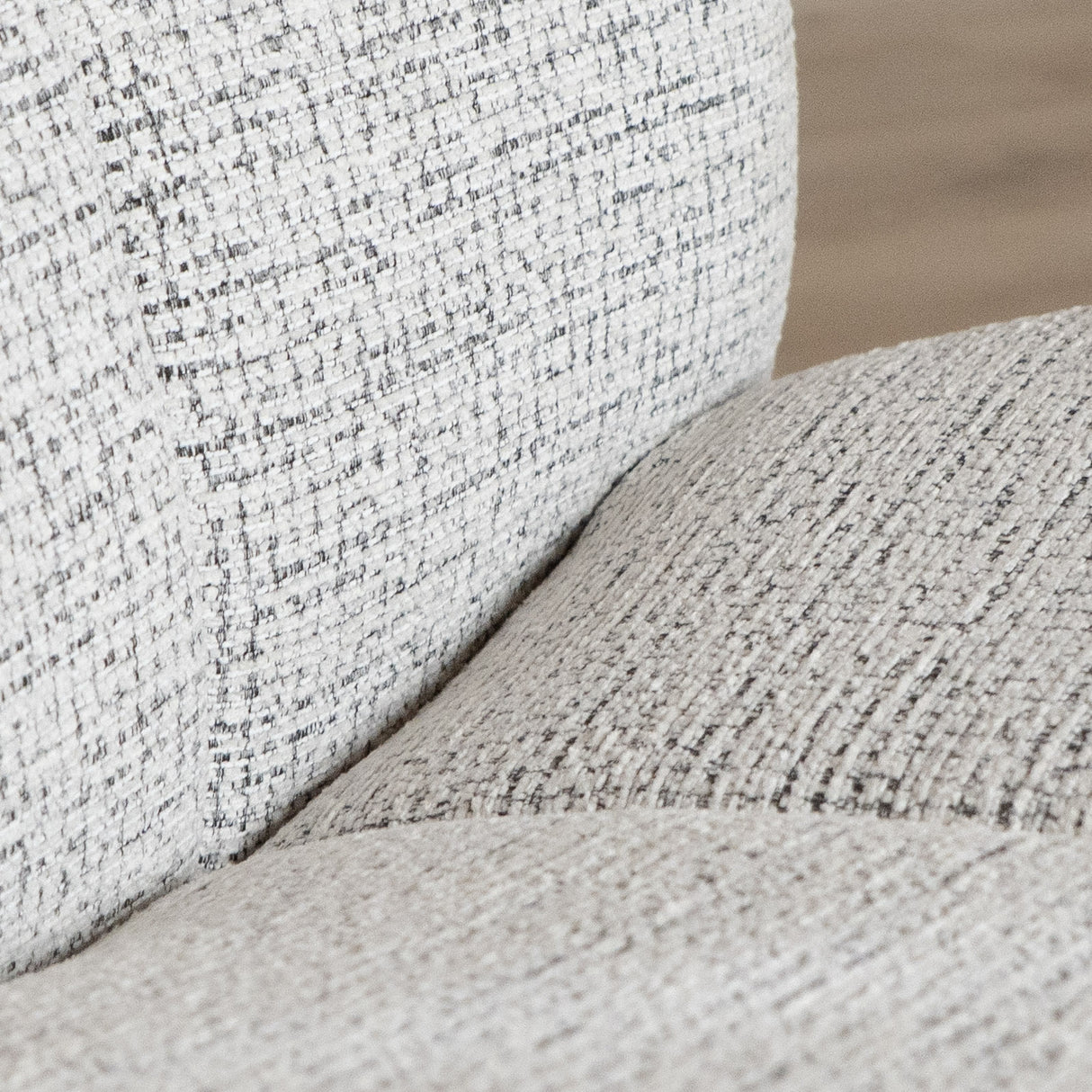 Swivel armchair Moira mixed fabric off white/black - image 6