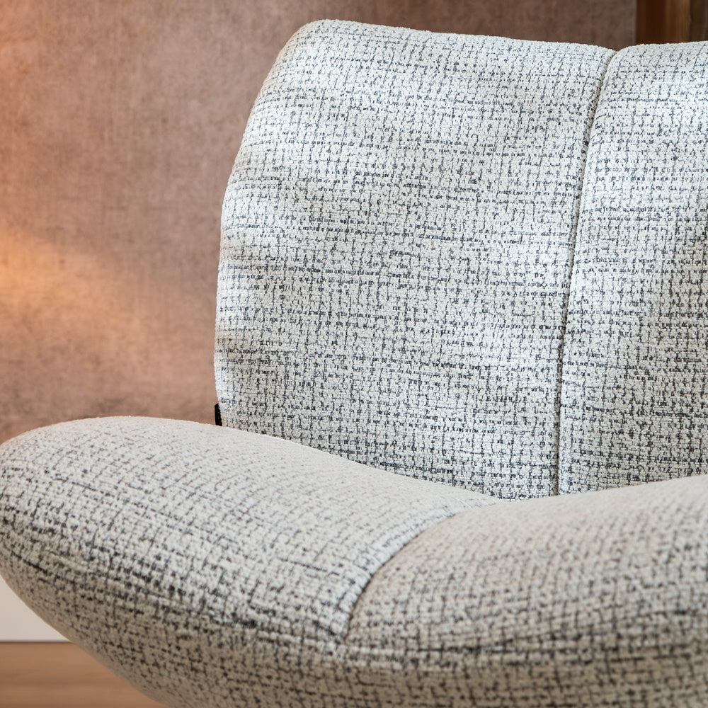 Swivel armchair Moira mixed fabric off white/black - image 7