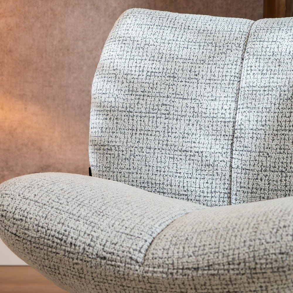 Swivel armchair Moira mixed fabric off white/black - image 7