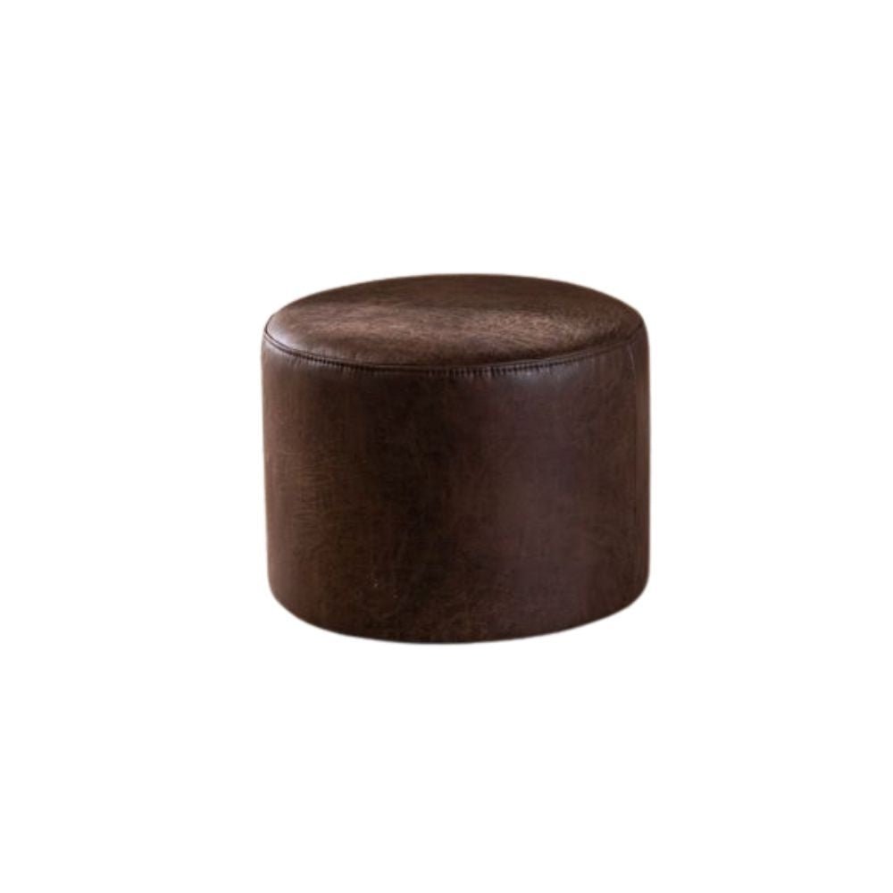 Eco-leather pouf Kyla brown Eco-leather