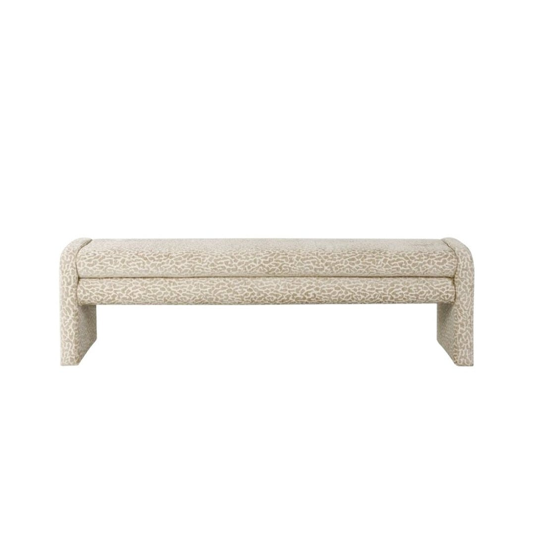 Eetkamerbank Lux leopard taupe 160 cm Bouclé