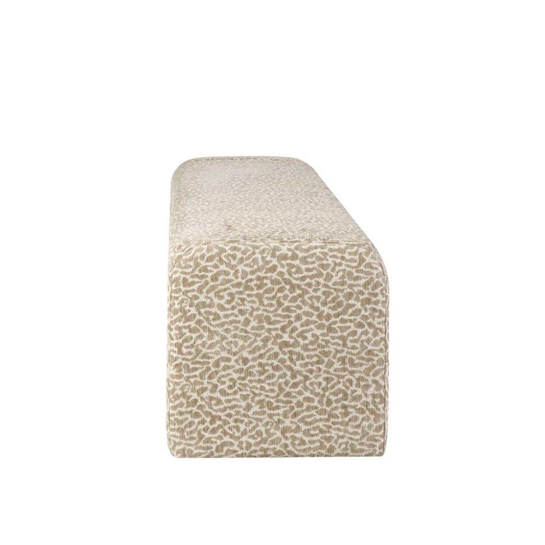 Eetkamerbank Lux leopard taupe 160 cm Bouclé